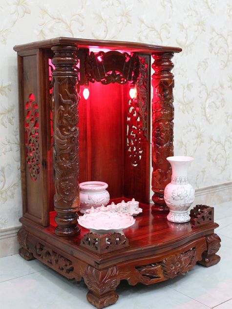 Bàn Thờ ông địa - Thần tài gỗ tràm OD07 - 60x60x88 (Ngang x Sâu x Cao)